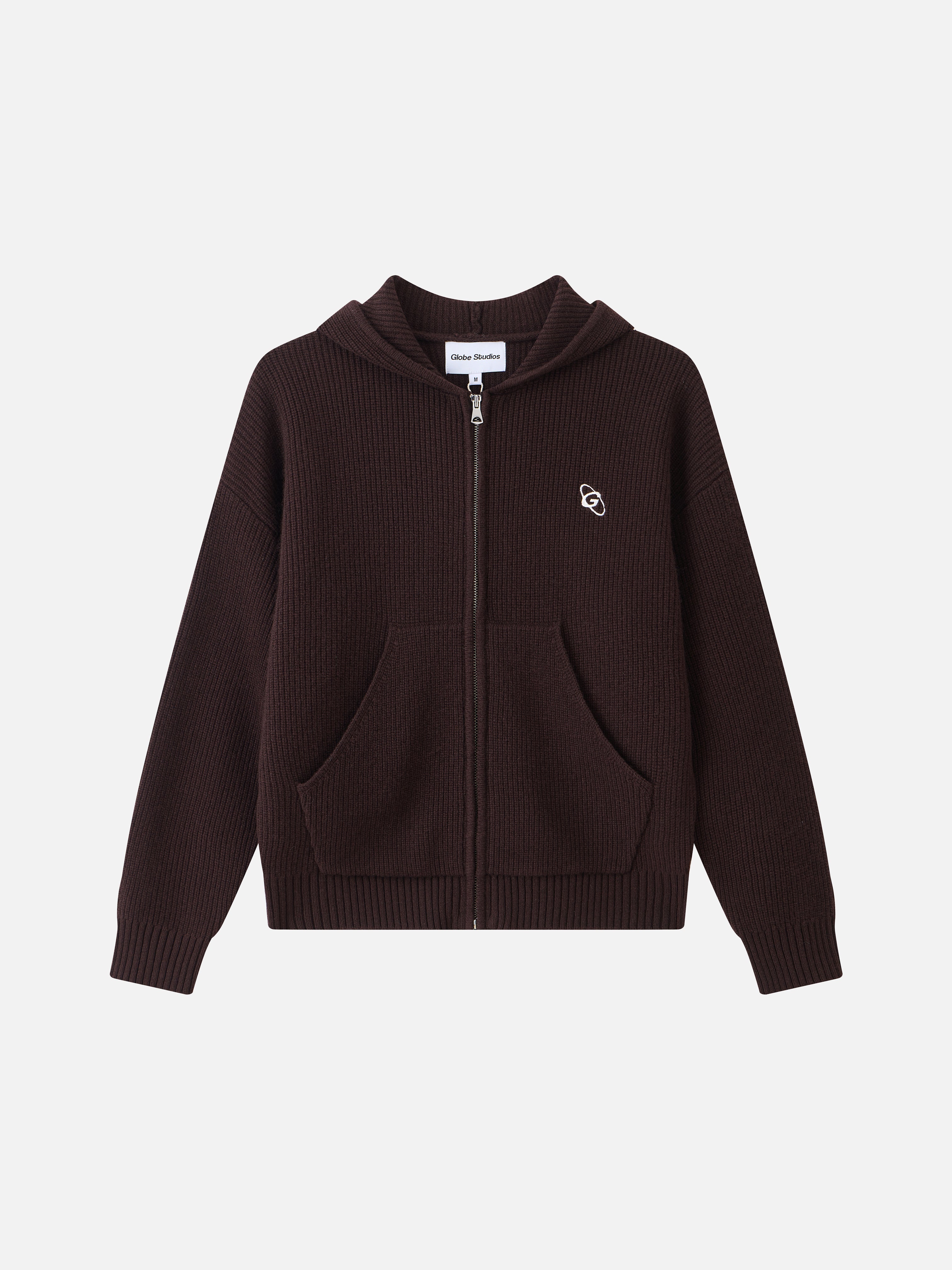 Rib Wool Knit Hoodie 'Brown'